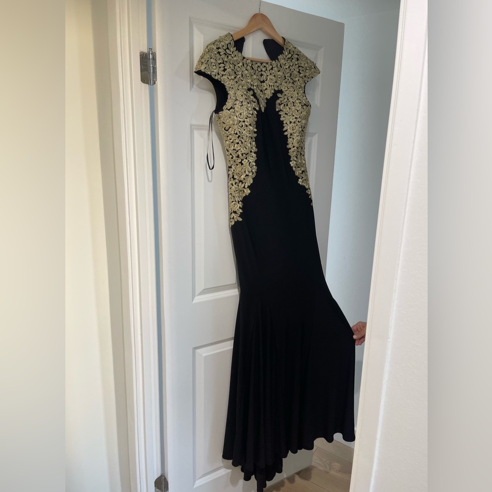 Black & Gold Backless Gown